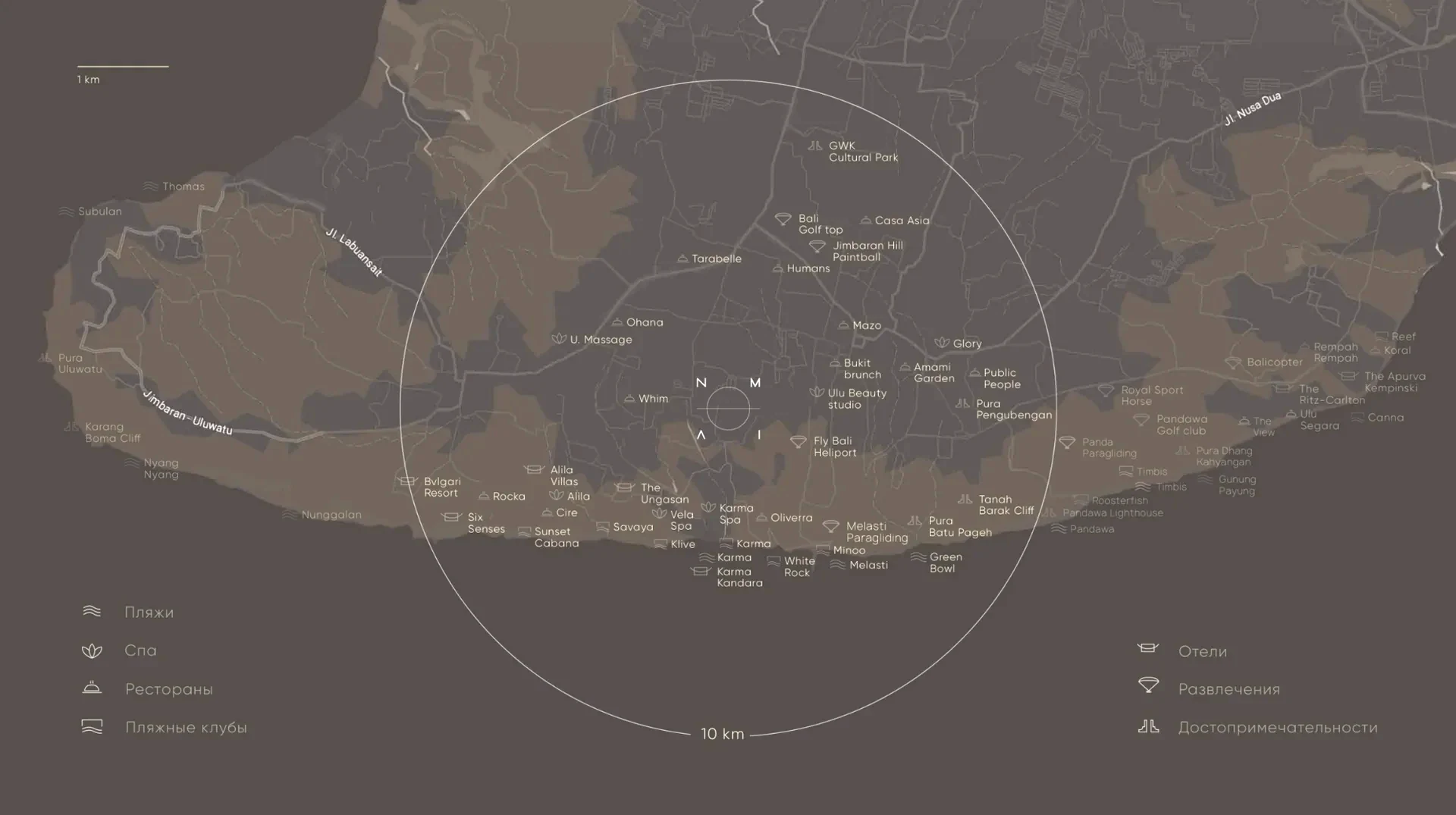 Map of the surroundings