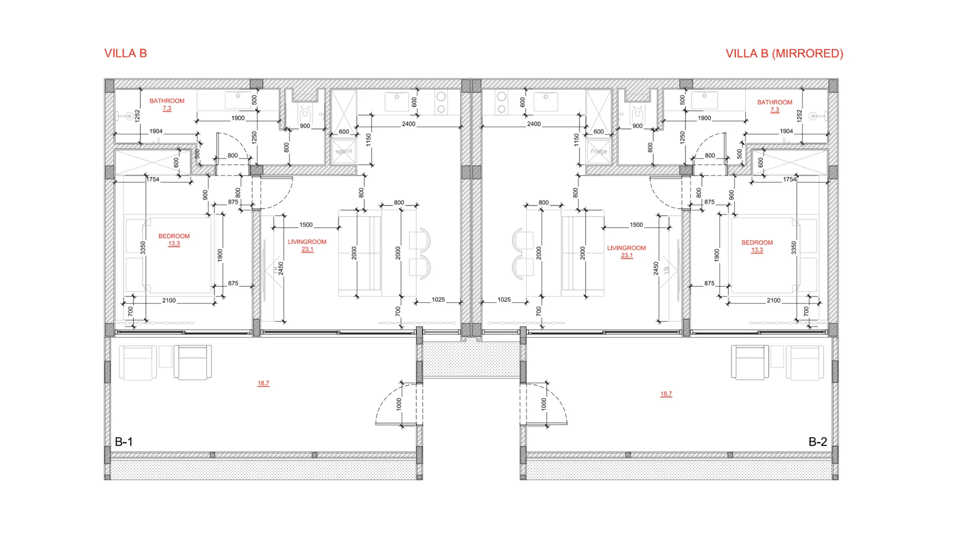 Villa B floor plan