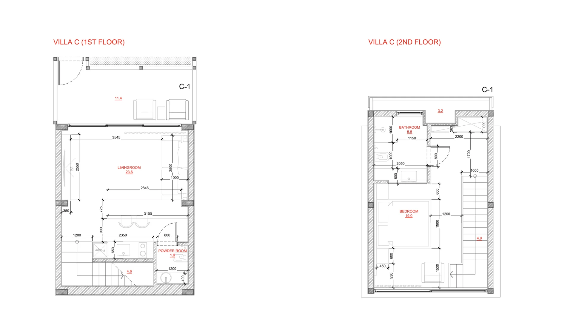 Villa C floor plan